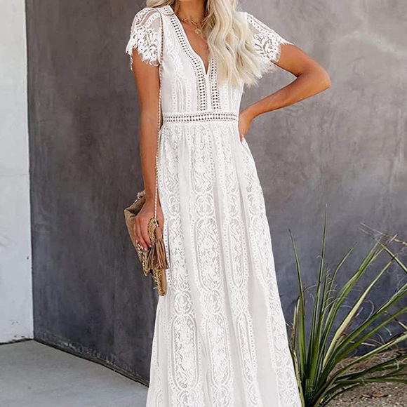 Lace Maxi Wedding/ Maternity dress - Picture 1 of 8
